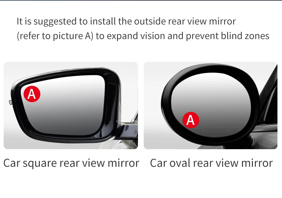Baseus 2Pcs Car Mirror HD Convex Mirror Blind Spot Auto Rearview Mirror 360 Degree Wide Angle Vehicle Parking Rimless Mirrors