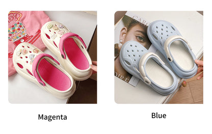 Women Thick Bottom Hole Shoes Summer Beach Platform Sandals Fashion Comfortable Indoor Outdoor Slippers