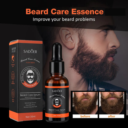 Natural Beard Balm And Beard Oil Moisturizing Smoothing Soften Beard Wax Cream Reduce Frizz And Split Ends Hair Care Essence Oil