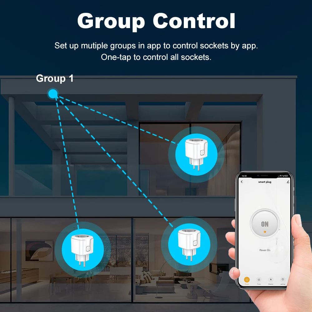 Zigbee2MQTT EU Smart Plug 20A Smart Socket With Power Monitoring Timing Function APP Voice Control Home Assistant