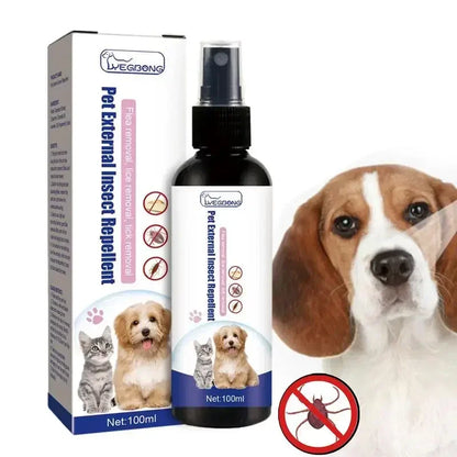 Pet Dog Cat Anti Flea Drops 100ml Insectcide Flea Lice Remover Spray Insect Repellent Soothing Home and Cats Dogs Prevent Ticks