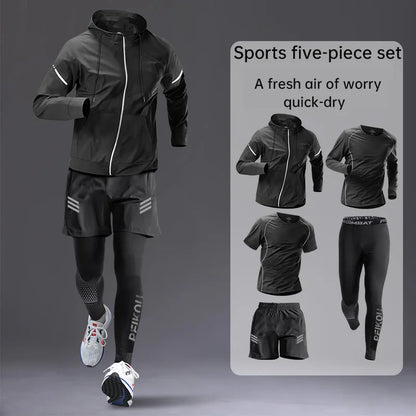 Sports kit men's running equipment 2024 spring and summer new training morning run outdoor quick-drying coat fitness clothing