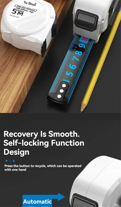 Automatic Locking Anti-cut Hand Blue Laser Digital Tape Measure Measuring Tape Retractable for Electrician Man Gift