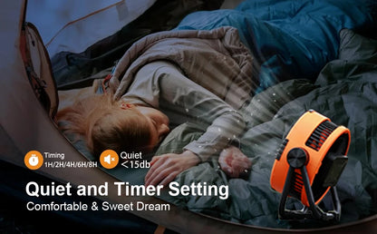 Camping Fan Portable Electric Fan 20000mAh Rechargeable Desktop Air Circulator Wireless Ceiling Electric Fan with Power Bank