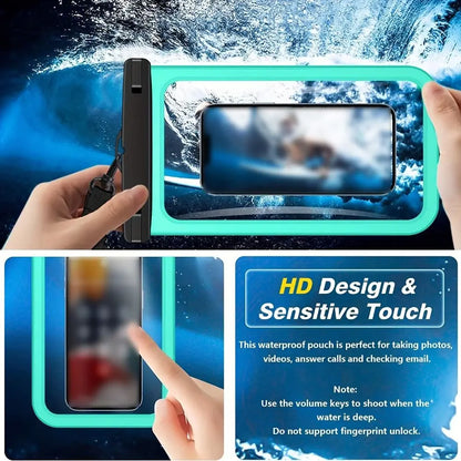 Waterproof Mobile Phone Bag Touchable Screen Large Capacity Phone Protector Pouch with Neck Lanyard Transparent
