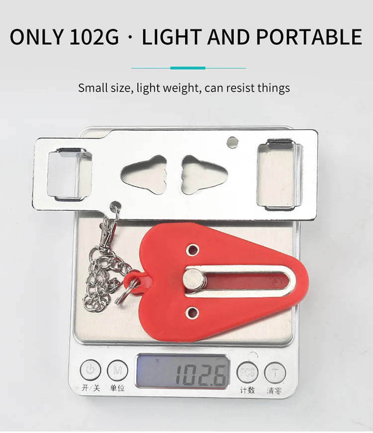 Security Portable Door Lock Latch No Drill Manual Hotel Room Devices For Add Security Holes Removable For Travel Safety