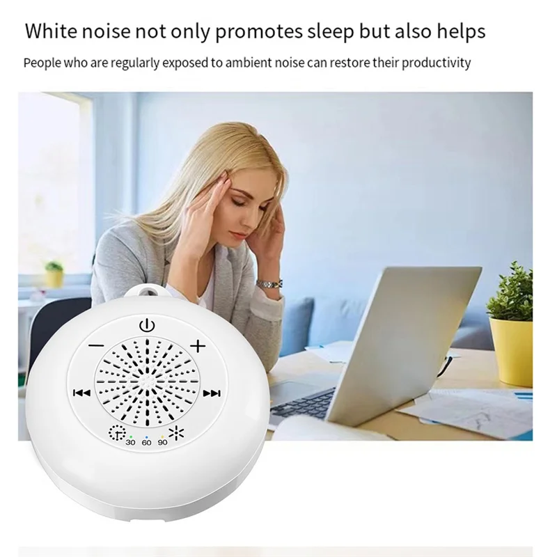 AAAEL-White Noise Sound Machine Kids Sleep Sound Player With Colorful Light Timer Noise Player Timed Shutdown For Baby Adult