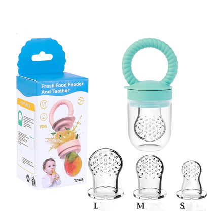 1pcs Food Bite Bag Feeder Fruit Vegetable Feeding Food Grade Silicone Feeding Tableware Silicone Baby Pacifier Bottle Feeder