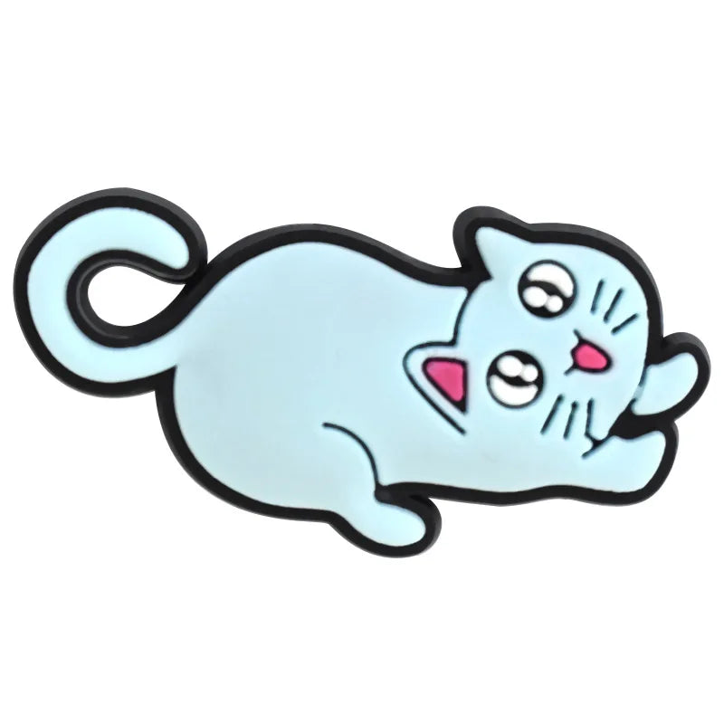 Cute Cats Shoe Charms Decoration for Crocs Pin Accessories Bracelet Wristband Party Gifts