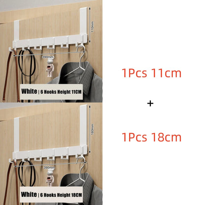 Hooks Over The Door 6 Hooks Clothes Coat Hat Towel Hanger Home Bathroom Organizer Rack Kitchen Accessories Holder