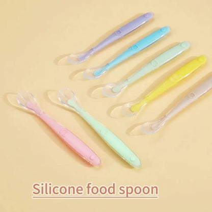 2 pcs Silicone Spoon for Baby Infant Feeder Spoons for Children Kids Soft Safety Feeding Spoons BPA Free Baby Utensils Flatware