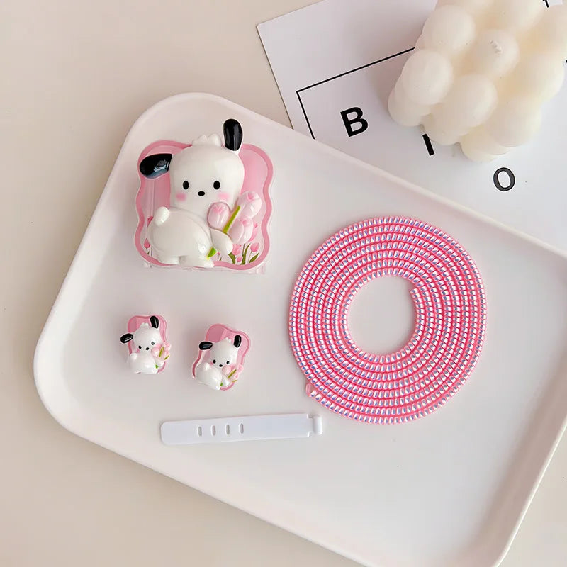 Joytop Sanrio 5Pcs Set Cable Protector for Huawei 35W/40W/66W/88W/100W Fast Charger Case Phone Wire Cord Organizers Winder