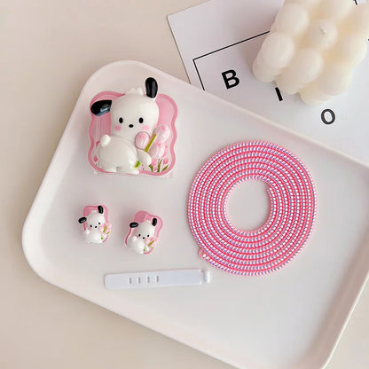 Joytop Sanrio 5Pcs Set Cable Protector for Huawei 35W/40W/66W/88W/100W Fast Charger Case Phone Wire Cord Organizers Winder
