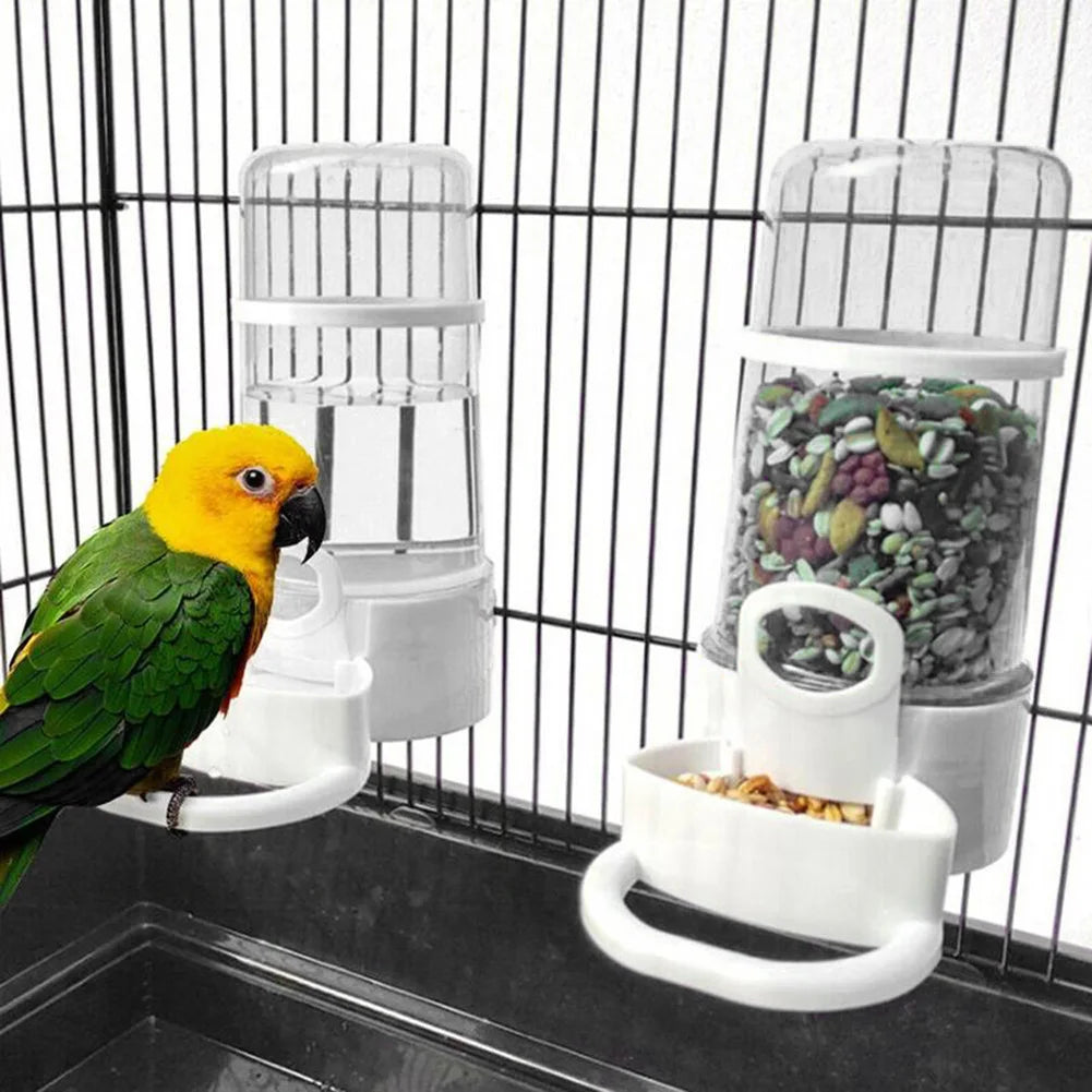 Bird Water Drinker Feeder Container Automatic Pet Feeder Birdcage Hanging Bowl Water Bottle Parrot Drinking Water Food Dispenser