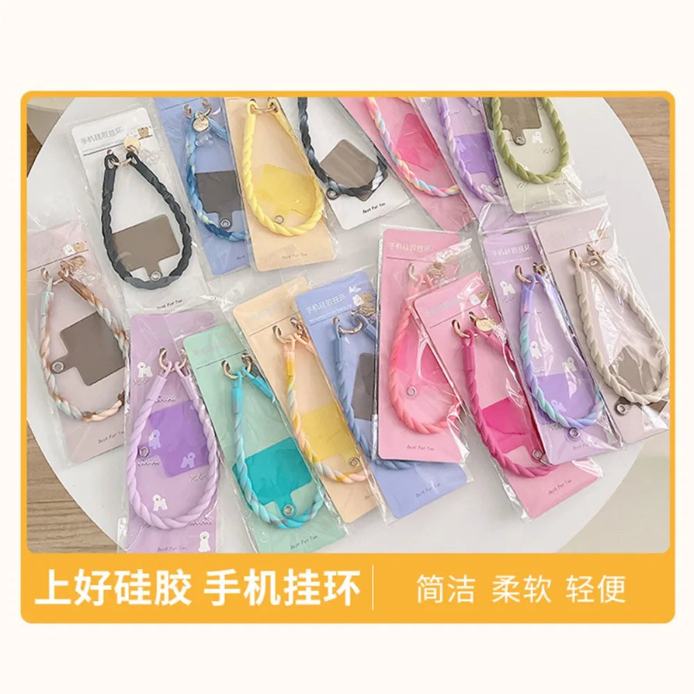 Luminous Bear Silicone Mobile Phone Lanyard Round Soft Ring Mobile Phone Chain Silicone Wrist Anti-loss Mobile Phone Lanyard