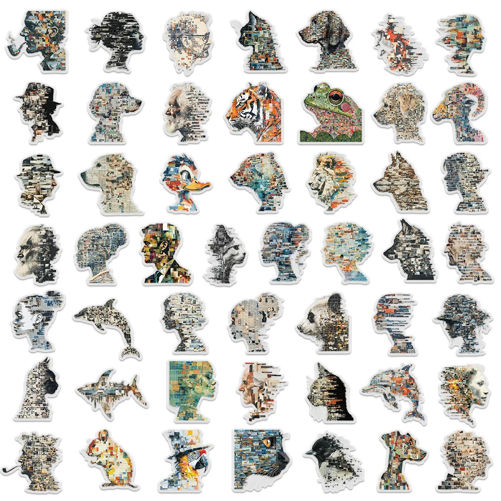 50PCS Photo Portrait Stickers Exquisite Hand Account Materials Phone Cases Laptop Suitcases Water Cups Waterproof Stickers