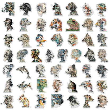 50PCS Photo Portrait Stickers Exquisite Hand Account Materials Phone Cases Laptop Suitcases Water Cups Waterproof Stickers