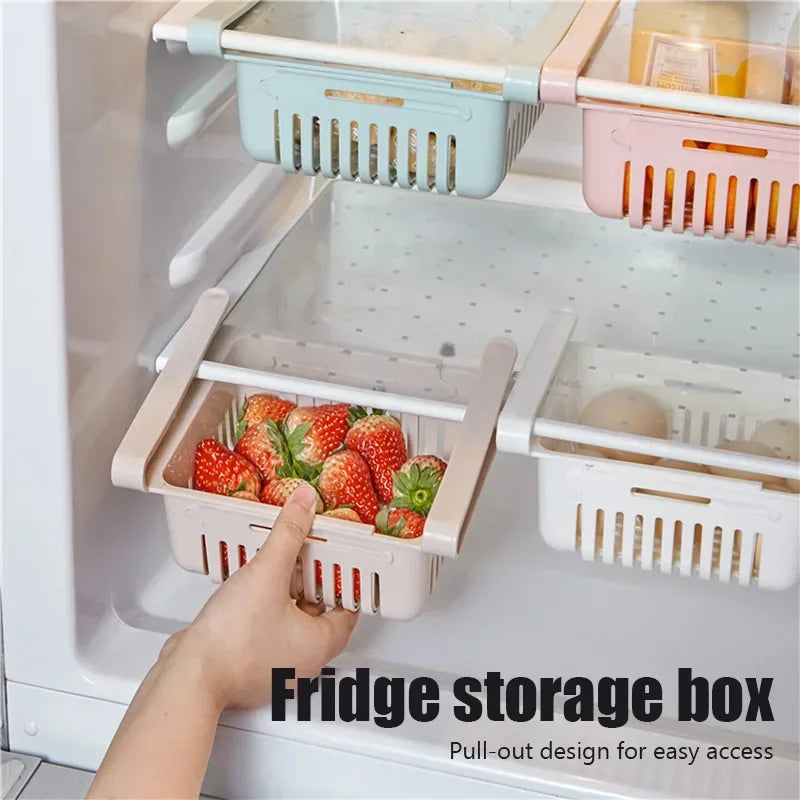 Hanging Kitchen Organizer Refrigerator Egg Fruit Storage Box Drawer Baskets Kitchen Accessories Fridge Organizer Shelf