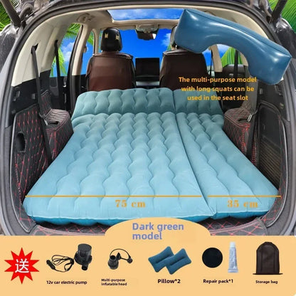 Airbed Household Outdoor Single Double Air Bed Thickened Folding Inflatable Convenient Mattress Sleep Rest for Car SUV Travel