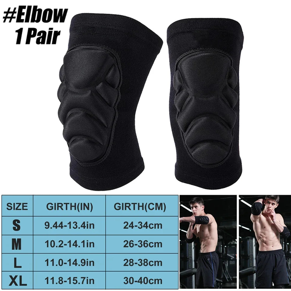 1 Pair Knee Elbow Pads Brace Support for Cycling Snowboard Roller Skating Skateboard Extreme Sports Protective Gear Kneepads