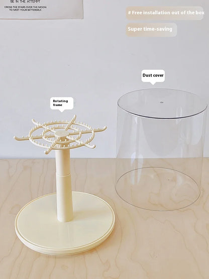 Labubu Pendant Display Box Rotating Transparent Labubu Doll Handmade Blind Box Storage Display Stand Decorative Ornament Gifts