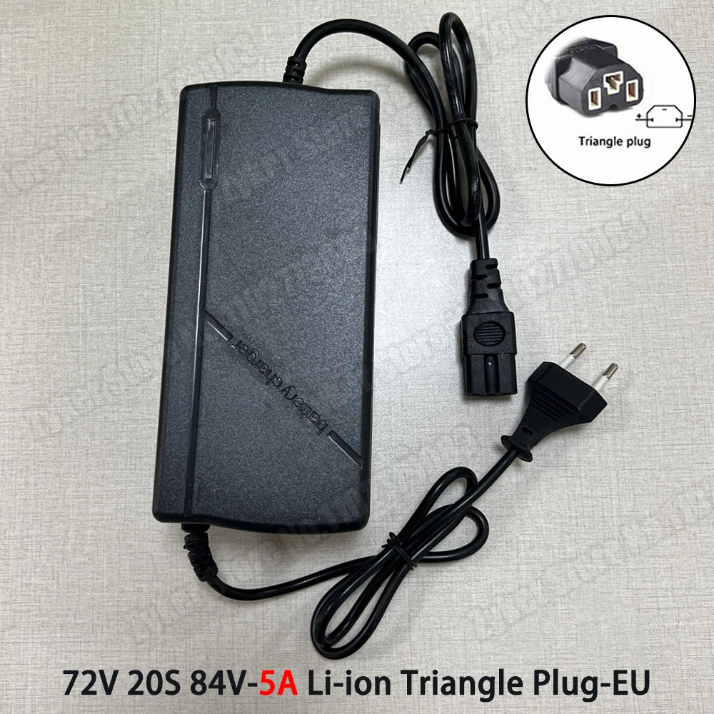 36V 48V 60V 72V Charger 2A 5A Lithium Battery Pack 42 54.6 67.2 84V 10 13 16 20S Smart Intelligent Fast Charging Charger EU Plug