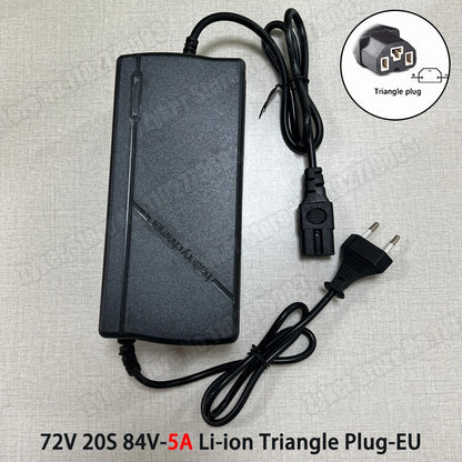 36V 48V 60V 72V Charger 2A 5A Lithium Battery Pack 42 54.6 67.2 84V 10 13 16 20S Smart Intelligent Fast Charging Charger EU Plug