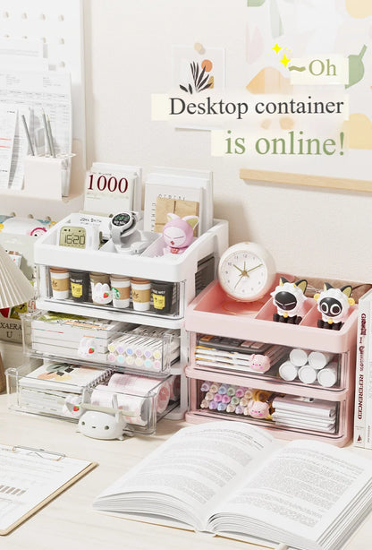 5 Tier Stationery Handbook Student Desktop Organizer, Organizer Drawers, Hair Accessories Organizer for Kids, Pen Holder Shelf