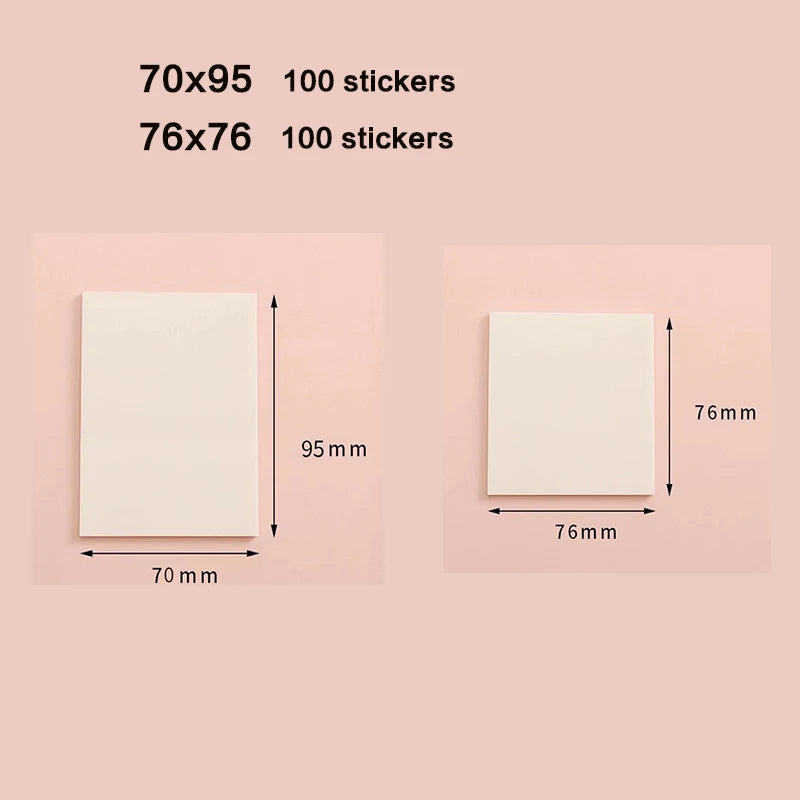 50/100 Sheets Sticky notes Reusable Transparent sticky notes Waterproof note paper for School office stationery Bookmark Marker
