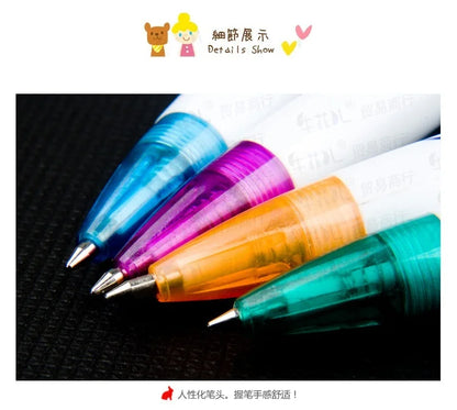 4pcs Funny Stationary Toy for Children Ballpoint Ball Point Pen Led Flashlight Torch