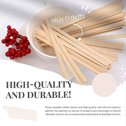 100PCS Coffee Stir Sticks Disposable Wooden Coffee Stirrers Hot Cold Drinking Stir Beverage Stir Sticks Ice Cream Lolly Popsicle