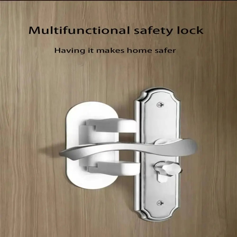 Childproof Anti-theft Door Stopper for Girls Easy-Install White Baby Safety Door Lock Universal Door Lever Lock Home