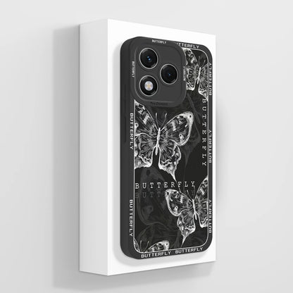 For Honor 400 Lite Case Simple Butterfly Soft Liquid Silicone Full Protection Back Cover For Honor 400Lite 5G Phone Protectors