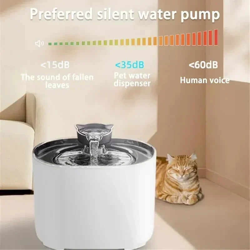 Fountain Automatic Recirculating Filter Pet Drinking Dispenser with USB Electric Pump Quiet Cat Ear Design for Cats New