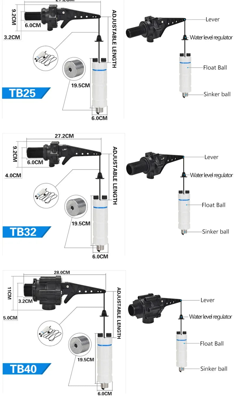 Water tower automatic water output and water stop high and low water level adjustment water pump float valve controller valve