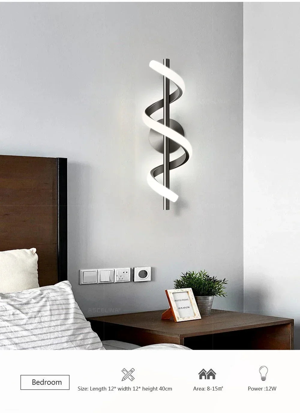 Modern LED Wall Lamp Black Gold Decorative Lighting Living Room Corridor Indoor Fixtures  Minimalist