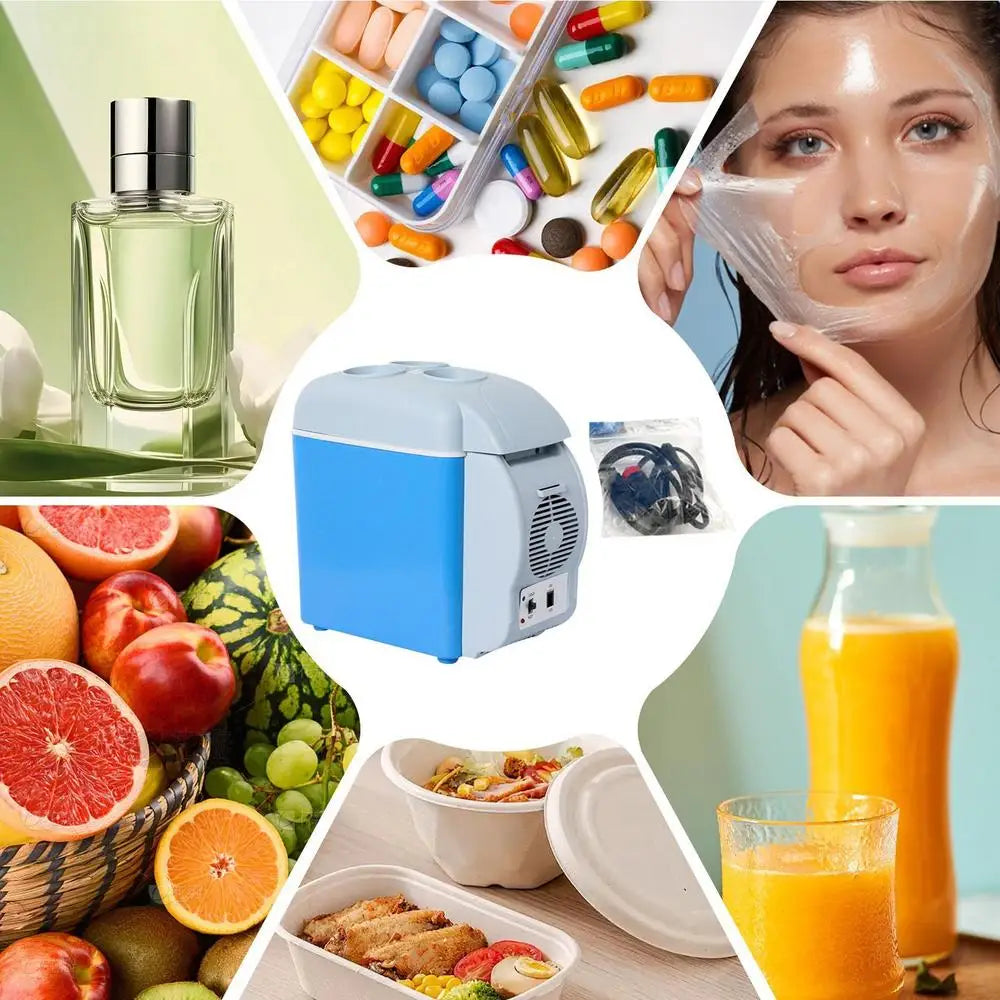 Portable Refrigerator Car Travel Electric Fridge 7.5L 12V Quiet Double-Mode Refrigerator For Bedroom RV Kitchen Camping