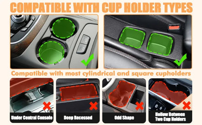 Car Cup Holder with Adjustable Base For Yeti Rambler,Hydro Flask,Nalgene,Stanley 10-64oz Cup Holders Extender
