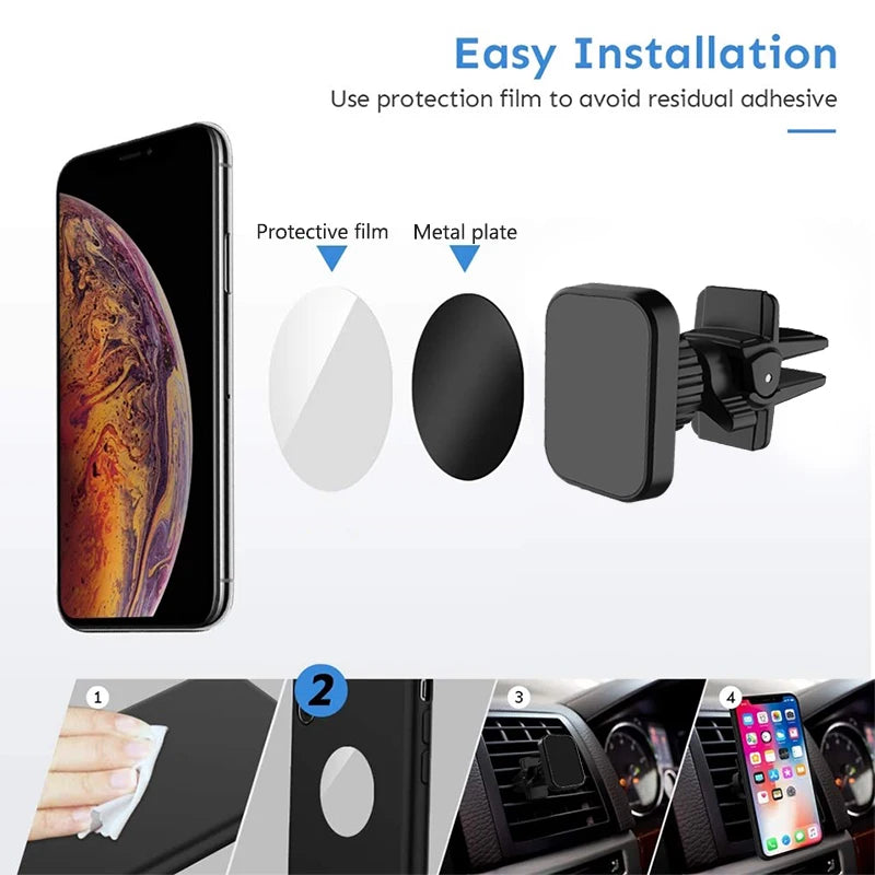 Magnetic Phone Holder for Car [6X Upgraded Magnets][Case Friendly]Car Vent Phone Mount 360-Degree Rotation Cell Phone GPS Holder