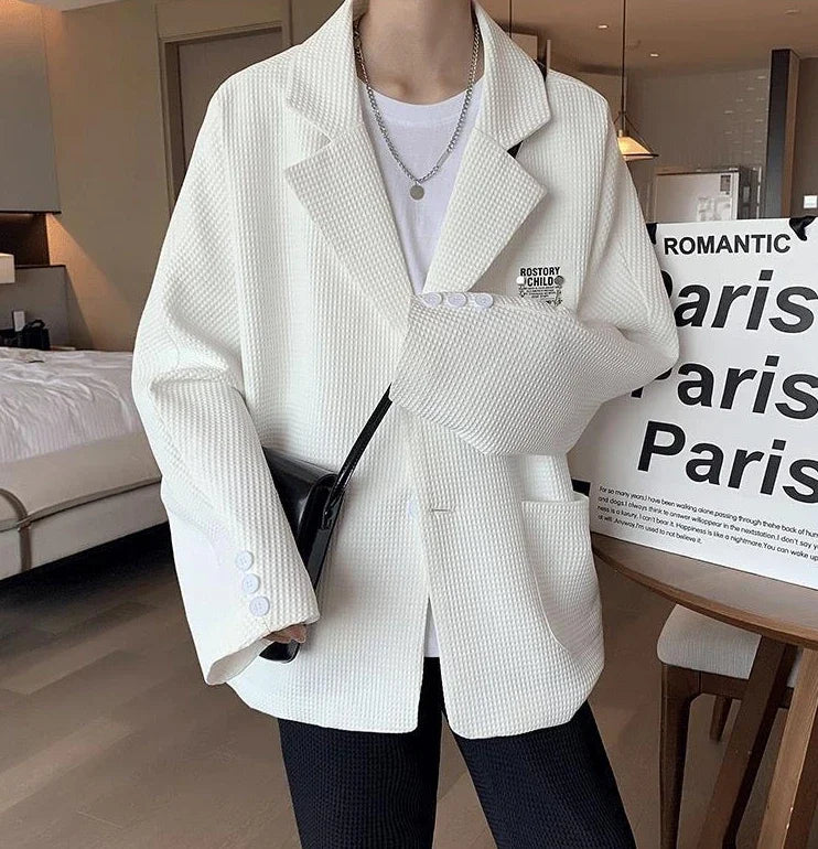 Oversize Short Plus Big Size Man Suits and Blazers Coats Jacket for Men Black Cropped Fashion 2024 Classic High Quality Summer