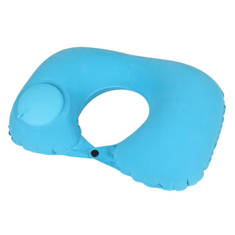 1pc Travel Pillows Airplanes Inflatable Super Light Portable Neck Pillow U-Shape Automatic Inflatable Cervical Vertebr Pillow