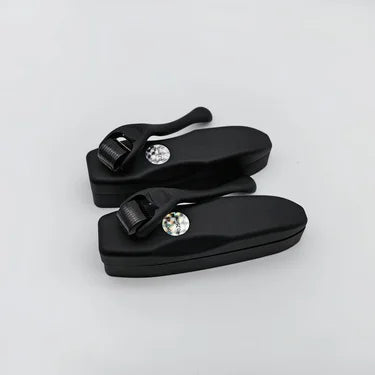 0.25mm Titanium 540 Microneedle Derma Roller for Face Hair Beard Matte Black Handle 540 Microneedle Roller