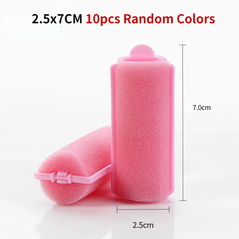 Soft Sponge Foam Cushion Hair Rollers Curlers Hairdressing Kit DIY Home Hair Styling Tool Hair Salon for Barber DIY Curls Random