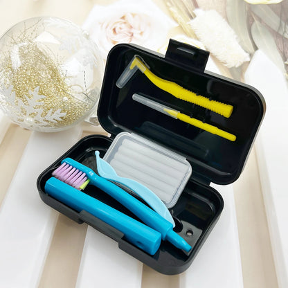 1 Box Portable Travel Dental Cleaning Set Oral Cleaning Care Toothbrush Interdental Brush Teeth Whitening Orthodontic Care Kit