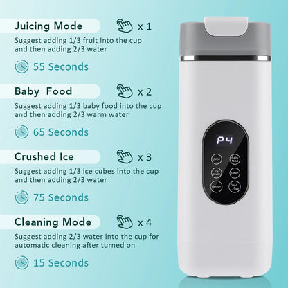 Portable Juicer Mini Electric Blender Multifunction Juice Maker Machine Fruit Mixers Extractors Smoothies Mixer 12 Blades