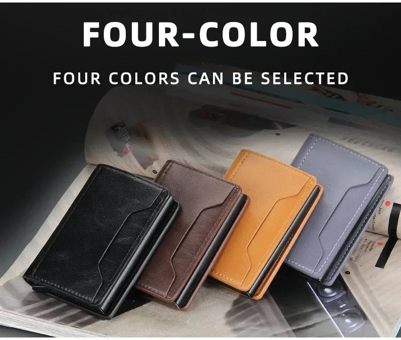 Anti Rfid Blocking Men Card Holder Case Wallets Free Name Customized Small Card Wallets Mini Wallet Qaulity Small Male Purses