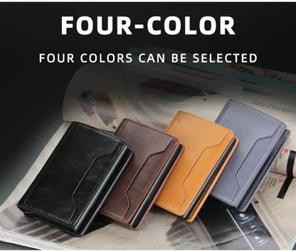 Anti Rfid Blocking Men Card Holder Case Wallets Free Name Customized Small Card Wallets Mini Wallet Qaulity Small Male Purses