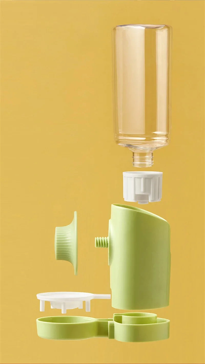 Water Dispenser Pet Automatic Pet Feeder Hanging Bowl Water Bottle Food Container Dispenser for Puppy Cats Rabbit Guinea Pig