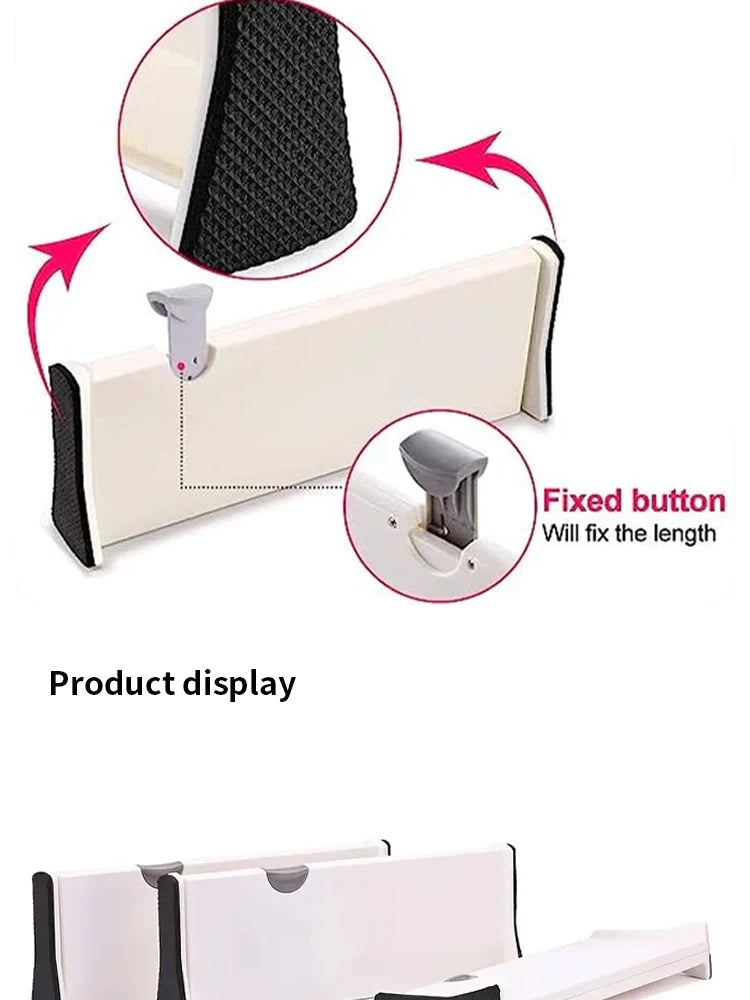 T Drawer Divider Adjustable Home Organization Dividers White Plastic Partition Holder Creative Retractable Drawer Dividers