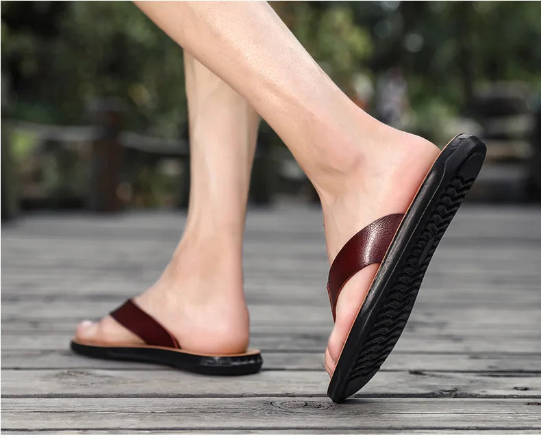 Flip Flops Men Slippers 2025 Summer New Outdoor Wear-Resistant Non-slip Male Shoes Beach Fashion WaterProof Flat Sandals for Men